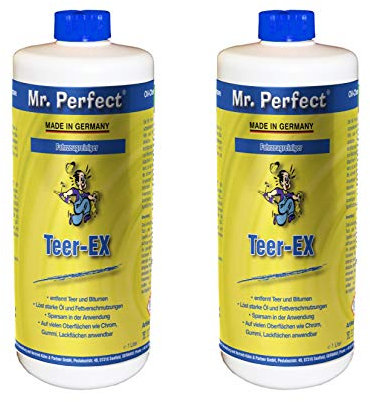 Mr. Perfect® Goudron EX, Dissolvant bitume et goudron pour voiture et outils - 2 x 1 Litre