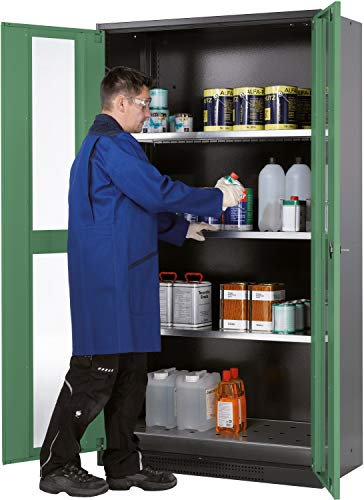 ASECOS Chemikalienschrank CS RAL 7016/RAL 6011 4xTA zur Lagerung von Nicht entzündbaren Gefahrstoffen in Arbeitsräumen