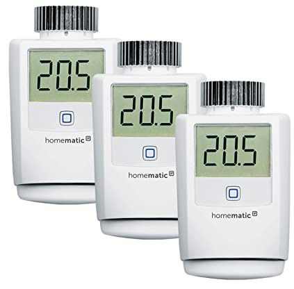 Homematic IP Smart Home Heizkörperthermostat 3er-Set, digitaler Thermostat Heizung, Heizungsthermostat, Steuerung per App, Alexa & Google Assistant, einfache Installation, Energie sparen, 140280A0
