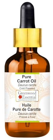 Greenwood Essential Naturreine Karottenöl (Daucus carota) mit Glas Tropfer Kaltgepresst 10ml (0.33 oz)