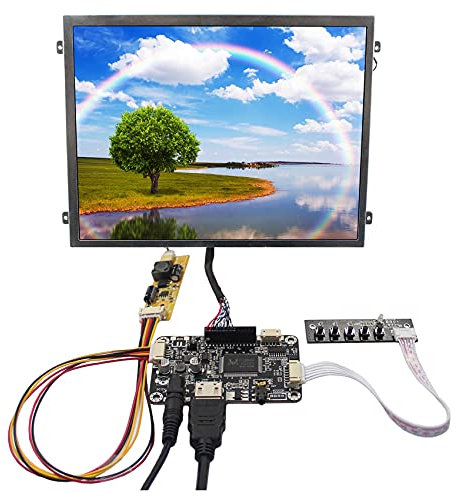 VSDISPLAY 26,4 cm (10,4 Zoll) 1024x768 500nit WLED IPS LCD Screen VS104T-003A, mit Audio Controller Board, mit Aufnahmelöchern