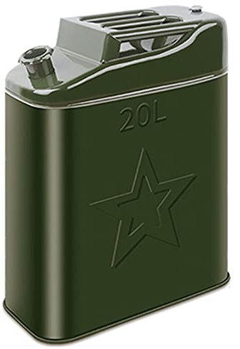Ontihang Metal Jerry Can Petrol Diesel Oil Liquids Contenedor con caño para Gasolina y Tapa Diesel Sello de Goma Lid Transports Liquids 5L, 10L, 20L, 25L, 30L