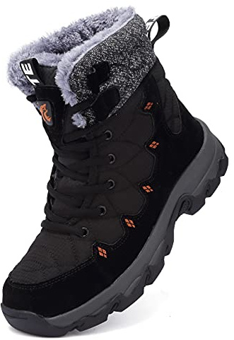 Unitysow Bottes Neige Hommes Femmes Chaudes Chaussures Hiver | Fourrure Doublure Bottes D'hiver,Imperméable Bottines Cheville,Extérieur Boots Décontractées,pour Marche,Randonnée,Montange