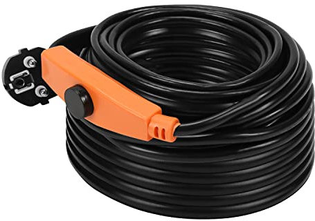 Tubiaz 18m Frostschutz Heizkabel, Frostschutzkabel mit thermostat, 288W Heizleitung, Rohrbegleitheizung mit Automatikschalter, Heizband für Wasserleitungen im Haus, Pool, Teich