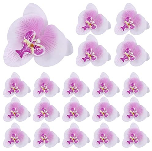 Lot von 20 Stück, 9 cm, Schmetterling, Orchidee, künstliche, Dekoration für Zubehör, Barretten, Hochzeit