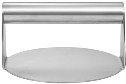FIYSON Burgerpresse, 5,5 Zoll Edelstahl Hamburger Press Runde Steakpresse Quadratische Fleischpresse, Manuelle Pattypresse, Groß Hamburgerpresse für Leckere Hamburger, Patties, BBQ,Teppanyaki (Runden)