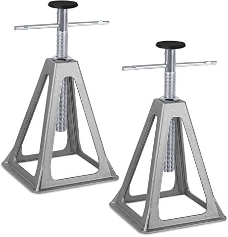 XMTECH Caravan Stützbock, 2 Stück Alu Stützböcke Höhenverstellbar Stützen Unterstellbock Wohnmobil Stützbock Wohnwagen Stützbock für Caravan Wohnmobil Wohnwagen Auto Anhänger, bis 1000kg pro Stütze