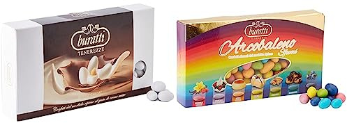 Buratti ConfettiBuratti Confetti con Ripieno al Gusto di Creme Miste, Tenerezze Misto Creme - 1000 g & Multi Sapore e Multicolore, Tenerezze Sfumè Arcobaleno - 1000 gBuratti Confetti