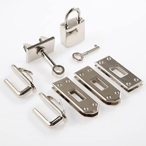 D-Ringe Swivel Karabinerhaken,Kettenglieder, 7 teile/satz Metall Verschluss Lock Lockbutton Frauen Geldbörse Zubehör Handtasche Twist Lock (Farbe: E, Größe: 1) (Farbe: E, Größe: 1) ( Color : Black , S