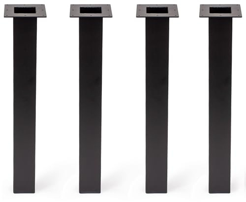 STABLEDESK Tischbeine Metall Schwarz - Tischfüße - Möbelfüße - Möbelbeine - 72cm Höhe, 80x80mm Profil - 4 Stück