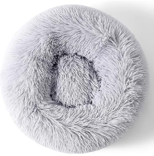Zhoothyomiru Katzenbett Hundebetten Katzenkissen Flauschig Hundebett Rund Hund Donut Katze Kuschelbett Katzen Kissen Hunde Donut Bett Katzen Kissen Plüsch 44CM
