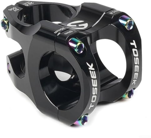 CNC Handlebar Stem, Anti Rust Bike Stem Clamp With Adapter Ring, Short 35Mm Mountain Bike 31.8mm(black)