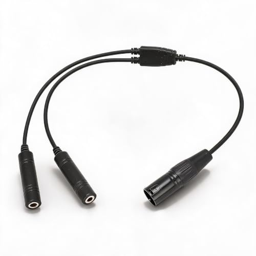 Aviation Headset Adapter, GA Dual Plug to 5 Pin XLR, Headphone Adapter Cable for Airbus, Professional Aviation Connector Cable for Pilots