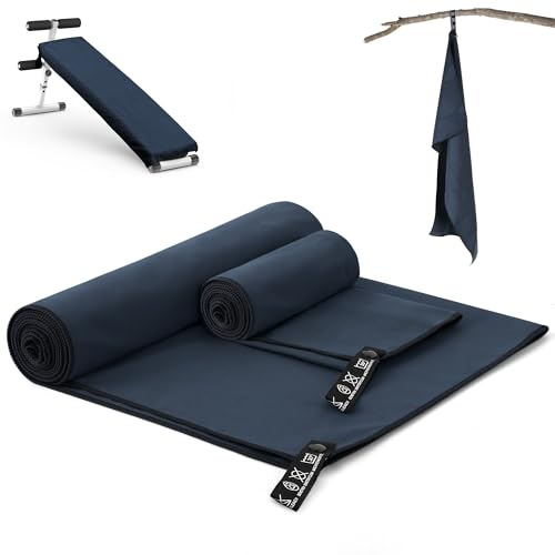 MLACXLT 2 Pack Microfiber Towel, 160x80cm+80x40cm, Compact Gym Towel, Perfect Sports & Beach Towel, Quick Dry TowelSuitable for Camping, Gym, Beach, Swimming