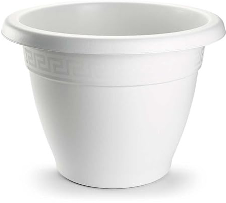 AC - Maceta Terracota - Plástico Resistente - Ideal para el Hogar, Plantas, Jardín, Decoración. - Cuidado de Plantas - Forma Redonda - Ø 60 cm - Color Blanco
