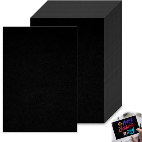 120 PCS Postkarten Blanko Schwarz 14.8x10.5cm 300g/m² Blanko Karten zum Selbstgestalten A6 Papier Blank Cards für DIY Klappkarten Blanko,Hochzeitseinladungen Einladungskarten,Kärtchen zum Beschriften