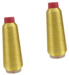 CORHAD 2st Goldspule Nähgarn Bausätze Metallisches Stickgarn Metallischer Seidenfaden Stickerei-nähmaschine Spulen Armband-set Polyester-stickgarn Fäden Serger Mano Handarbeit Blau Kabel