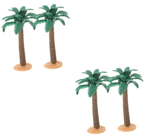 Garneck Miniatur Kokosnuss 4 Stück Palmen Für Die Dekoration Simulation Pflanzenmodell Mini Sandtisch Pflanzenmodell Sandtisch Modellbaum Mini Palmenmodelle Szenenlayout Modell Palmenornamente