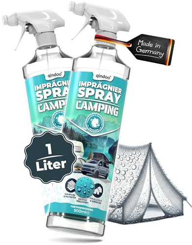Qindoo Zeltimprägnierung Camping Imprägnierspray für Zelt-Stoffe, Markisen, Vorzelt, Planen, Rücksäcke