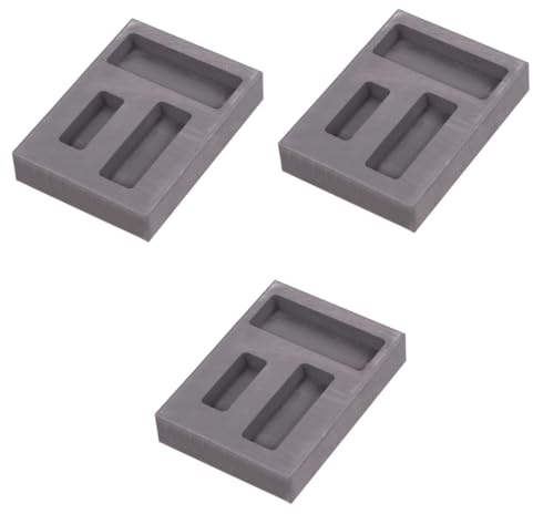 SHINEOFI 3 Stück 3 Graphitbarrenform Schmuckformen aus Graphit Schlitze zur Raffinierung von Schrottstangen Melting mold for gold and silver Gießform schmelzen Nichteisenmetallform Black