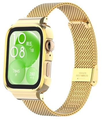 nuosiweilang Kompatibel Für Huawei Watch Fit 3 Armband,Edelstahl Metall Uhrenarmband Armband Ersatzarmband Für Huawei Watch Fit3 Männer und Frauen