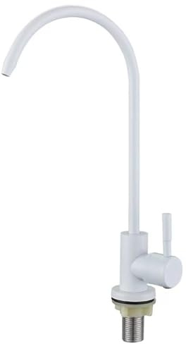 Grifo Cocina Osmosis Blanco Grifo de Fregadero Agua Fria con Caño Giratorio de 360 Grados,Blanco