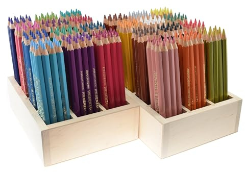 Premium Buntstifte | 288 Stück inkl. 2 Holzboxen | 6,25 mm Minen | 24 Farben | Großpackung Farbstifte | für Kindergarten, Schule Kinderclub, Kinderbetreuung | Holz aus nachhaltiger Forstwirtschaft