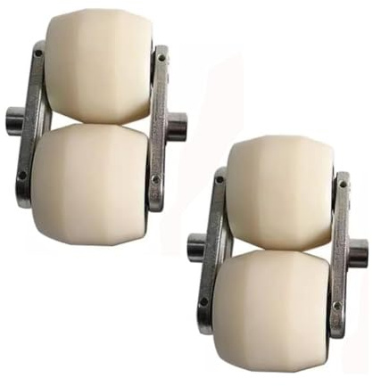 Rueda for paletas, ruedas guía, 2 × Rueda for carretilla elevadora Rodillos for transpaleta Ruedas de nailon for carretilla elevadora manual Rodillo de carga doble Rueda convexa con rodamientos de bol