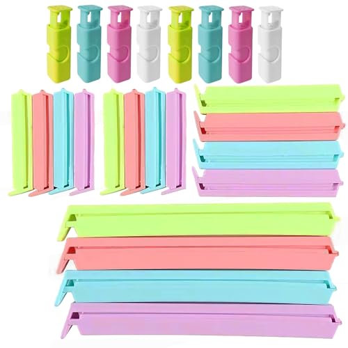 taobosec Verschlussclips,24 Stück 7/10/15cm Lang Clips Wiederverwendbar Tütenclips Lebensmittel Clips TüTenclips Küche Dichtungsclip für Tüten für Süßigkeit Kekse Kaffee Snacks (Bunt)