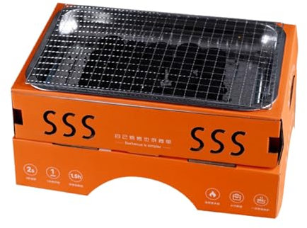 Barbecue pieghevole a carbonella per campeggio 1-3 persone – Barbecue da tavolo a carbonella in acciaio inox portatile | Griglia pieghevole per picnic all'aperto per pesce