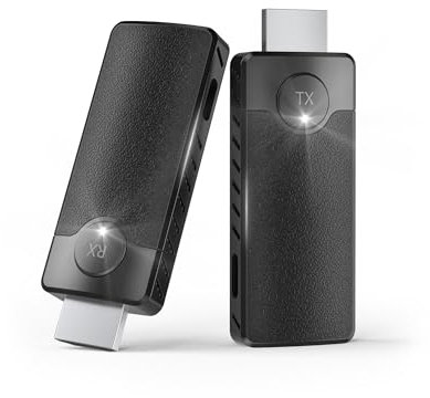 AIMIBO HDMI Wireless Transmitter and Receiver 1080P, 5.8G Kabellos Funkübertragung 4K Dekodierung, Kabelloses Sender Empfänger Drahtlos übertragen 98FT, Streaming Video von Laptop/PC zu TV/Projektor