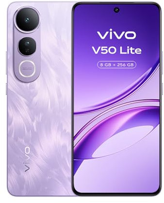 vivo V50Lite, AI Cameraphone sensore Sony IMX882 50 MP, display P-OLED a colori vividi 120 Hz, batteria BlueVolt 6500 mAh, ricarica rapida 90W, 8+8GB RAM, 256GB ROM, resistenza agli urti SGS IP65