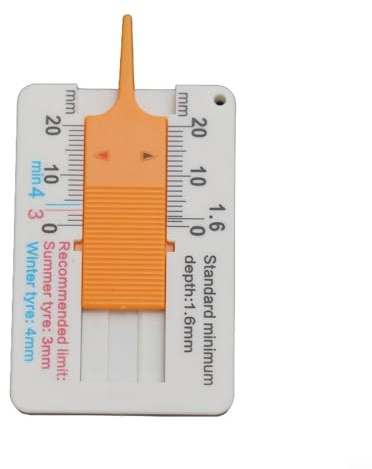 YJDOORPLAY Tire Tread Depth Gauge Measuring Tool Professional Vehicle Tire Measurement Device with 0-20MM Scale for Summer Winter Tires Car Truck Motorcycle