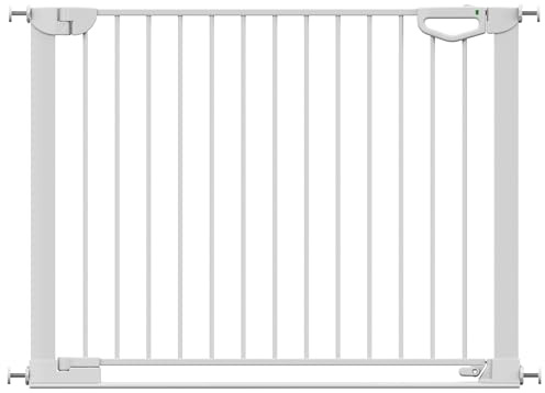 Geuther Türschutzgitter Easylock Flatstep Weiß I Treppenschutzgitter zum Klemmen oder Bohren I Breite 104-111 cm I Türschutz für Ihr Baby & Haustier I Kinderschutzgitter beidseitig öffnend