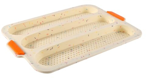 VALICLUD Moule à Baguette En Silicone Alimentaire 3 Compartiments Perforés Fabrication Du Pain Français Cuisson Sécurisée Usage Maison Et Professionnel