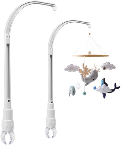 Zithgen Soporte Móvil para Cuna de Bebé, Soporte para Cama de Bebé Cuna Soporte Campanilla Cuna Móvil Soporte Móvil Ajustable para Bebés Soporte de Campana de Cama para Colgar Campanillas Decoración