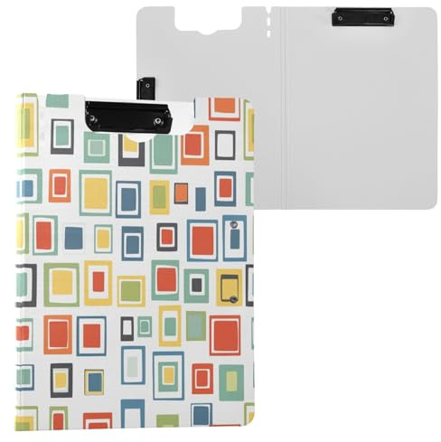 JUMBEAR Portapapeles de bloques de arte de color A4 con clips dobles, tablero plegable con cubierta, organizador personal ligero adecuado para hospitales, oficinas, escuelas, negocios, suministros de