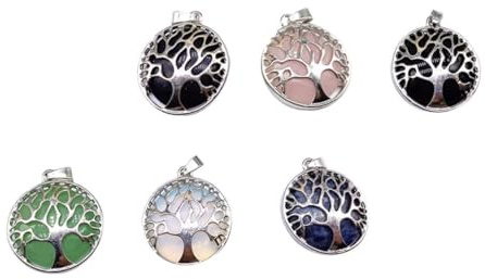 SMASOLO 6 Pezzi Ciondoli in Lega Forma Albero Cristallo Per Gioielli Fai Da Te Accessori Artigianato Regalo Compleanno Natale Amici Famiglia