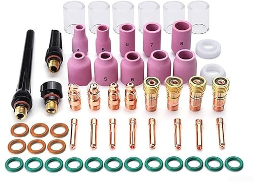 Kit di 55 attrezzi per torcia di saldatura, con elettrodi in rame per saldatura ad argon, adatto per applicazioni e riparazioni elettriche professionali e fai da te