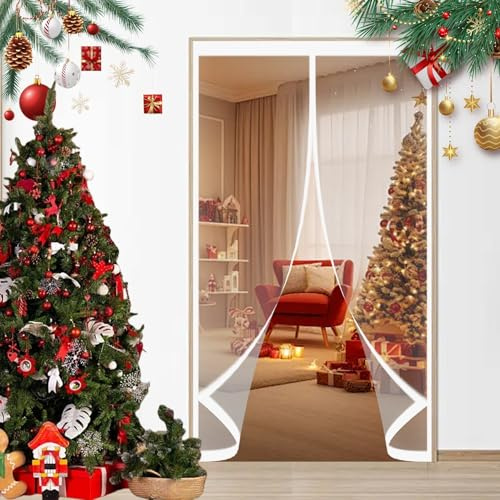 Magnetic Thermal Door Curtain 125 x 115 cm Soundproofing, Thermal, Waterproof, Windproof, Blackout, Multi-Sized Magnetic Door Cover Screen for Bedroom Kitchen, A