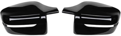 PIGLOLKINY Leuchtend Schwarze Seitenflügel-Rückspiegel-Abdeckkappen passend for BMW 2 3 4 5 7er G20 G21 G28 G22 G11 G12 G42 M4-Stil LHD RHD(RHD-Bright Black)