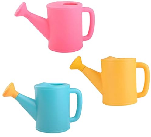 Uanqfegy Juego de regadera para niños, 3 uds., pequeñas y Bonitas latas de jardinería de plástico de 800ml, para Plantas de Interior y Exterior, casa, jardín