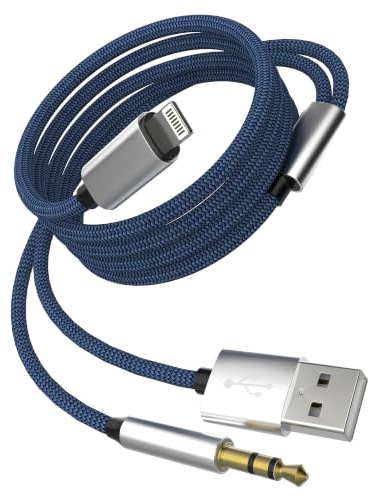 Cable de audio jack de 1,2 m adaptador Lightning a enchufe cable USB auxiliar coche Aux para iPhone 14 13 Pro Max para Apple Auriculares Auriculares para iPad 3,5 mm Cable cargador altavoz música