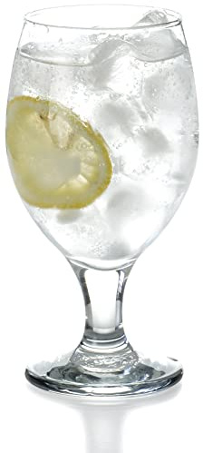 Red Co. Belluno Classic Clear Glasses for Water, Juice, Liquor - Wine Goblets - Set of 4 (13.5 Ounces)