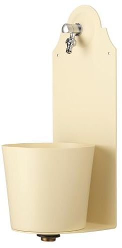 Belfer 42PRX Fontana a Parete con Vaschetta in Acciaio e Rubinetto in Ottone Cromato Colore Avorio