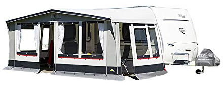 dwt Paradies III 240, großes Familienzelt (240 cm Zelttiefe) mit UV-schützendem Material und erweiterbarer Veranda, ideal auch fürs Wintercamping, Größe:Gr. 13 Umlaufmaß 911-940 cm