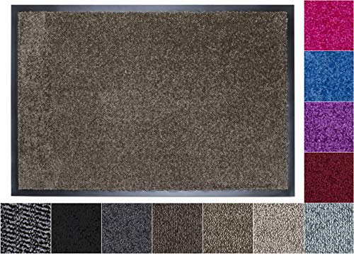 Jan Max Schmutzfangmatte - 8 Farben - Fußmatte mit 2900g/m2 PP Twisted Heatset Faser - 2,4l/m2 Feuchtigkeitsaufnahme - Sauberlaufmatte Taupe-beige 90 x 150 cm Taupe-Beige