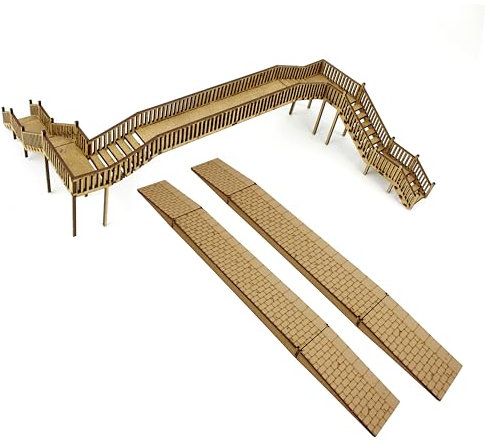 War World Scenics Modell Bahnhof Z-Form Überführung Fußgängerbrücke mit Bahnsteigen - Spur 00 Modellbahn Modelleisenbahn Modellbau Maßstab OO 1:76 Brücke Fußgängerweg Zweischiffig