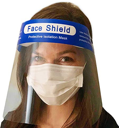 Komonee Face Shield Reusable Plastic Safety Screen Visor Transparent Cover Covering For Men Women Outdoors Indoors Shop Retail