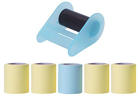 Adhesive Roll Sticky Notes with Tape Dispenser Self-Stick Note Pads with 4 Replaceable Roll Sticky Notes Tearable Style Craft Tape Dispenser Stickers Tape Stationery Supplies for Office Home School
